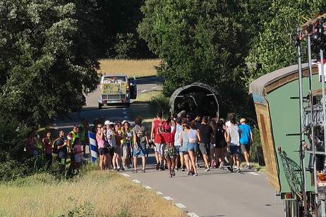 L'acceuil des Marcheurs aux Comdiens